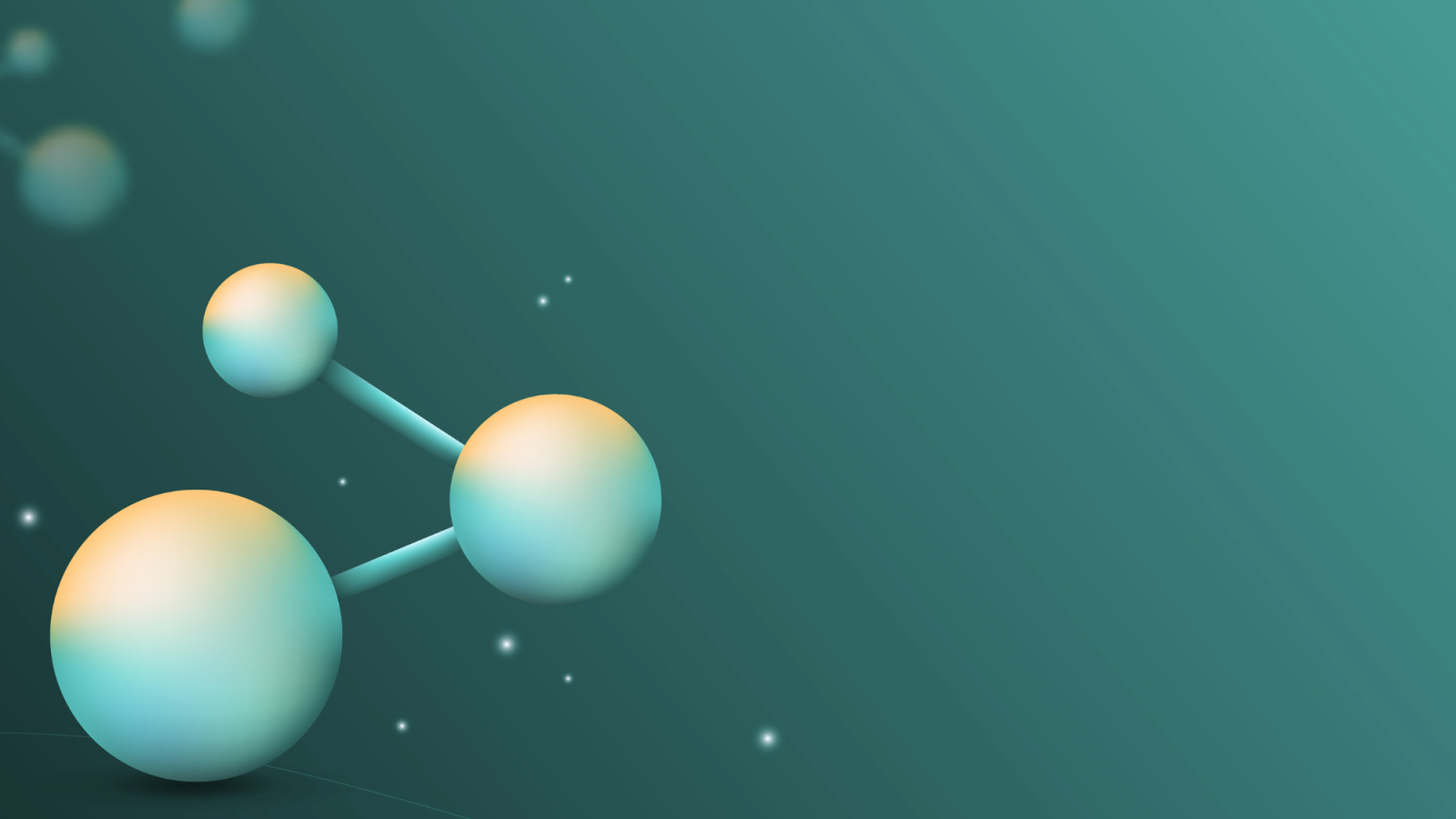 Világoszöld molekula sötétzöld háttéren